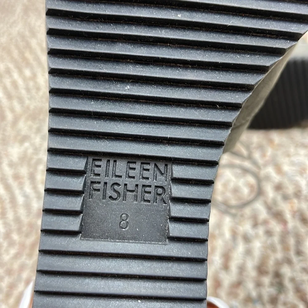 EILEEN FISHER DIBS GREY SUEDE LEATHER LACE-UP WEDGE SANDALS